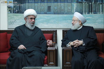 Photos: Secretary-General of AhlulBayt (a.s.) World Assembly met Head of Intl. Union of Resistance Scholars
