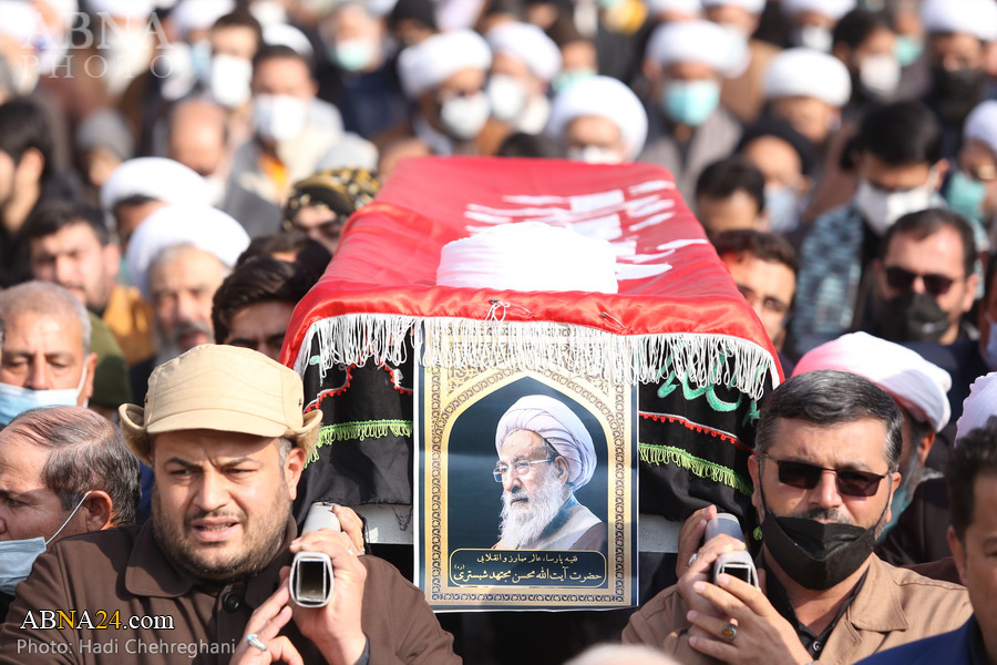 Photos: Funeral, Burial procession for Ayatollah Mojtahed Shabestari in Qom 1